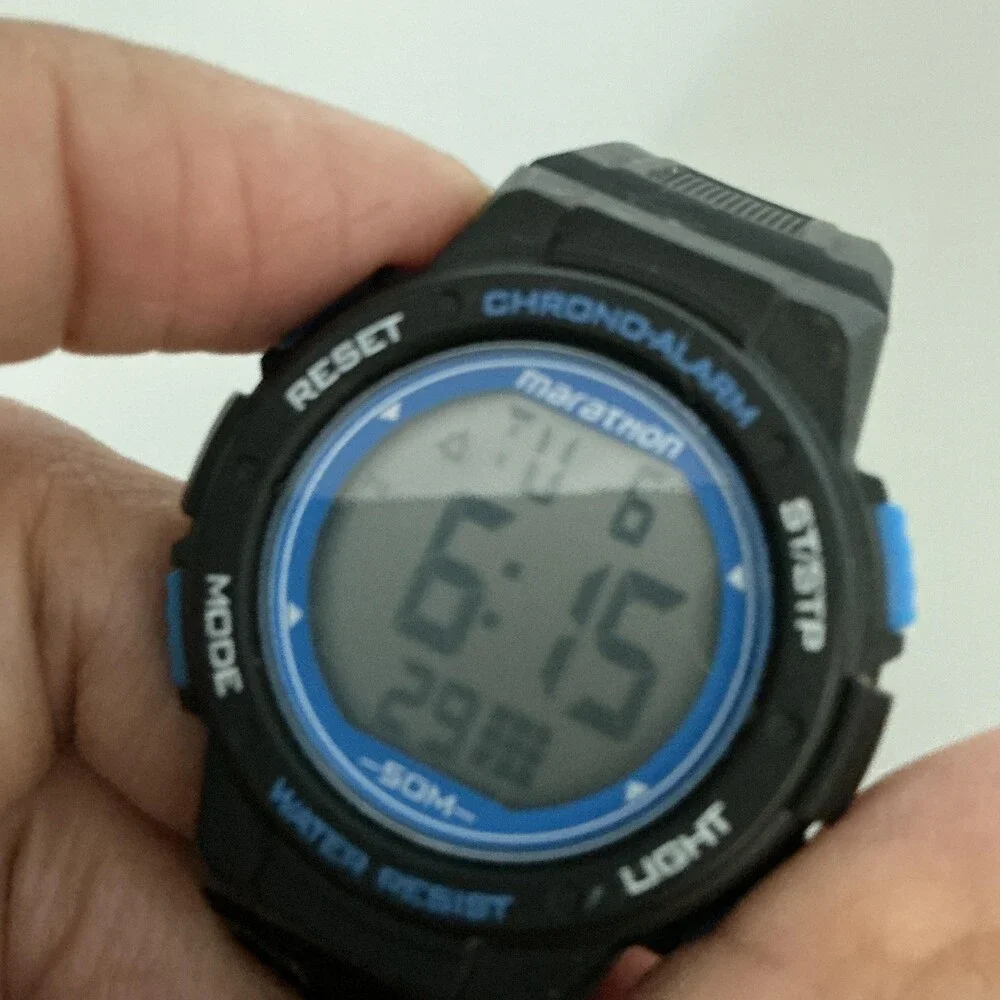 Marathon Mens Watch 38mm Digital Black Resin 50M Alarm Chronograph TW5K84800